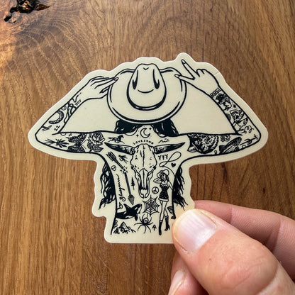 Tattooed Cowgirl #4 Vinyl Sticker 3"