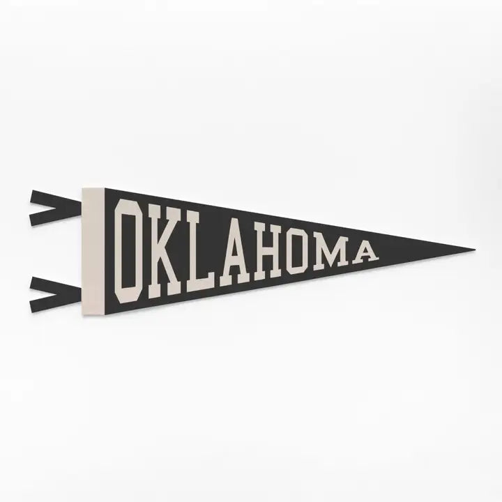 Oklahoma Felt Pennant - Black/Cream