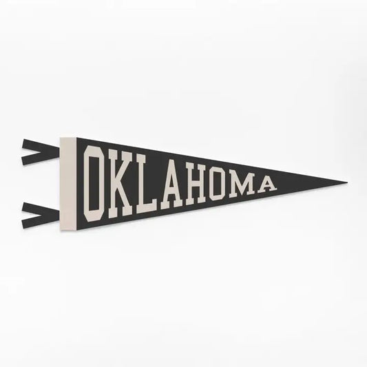 Oklahoma Felt Pennant - Black/Cream
