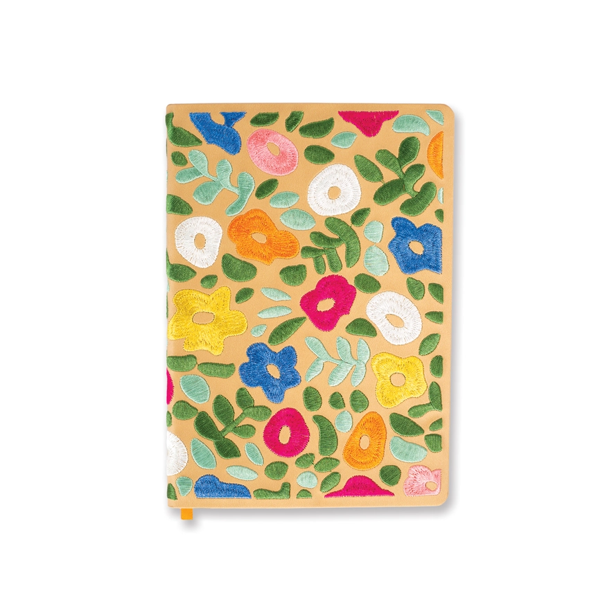 Spring Garden Embroidered Layflat Journal Notebook