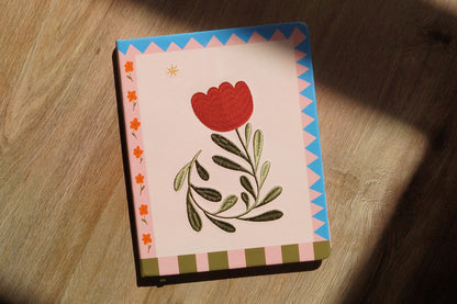 Star Tulip Embroidered Medium Hardcover Sketchbook