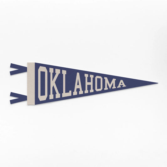 Oklahoma Felt Pennant - Blue/Cream