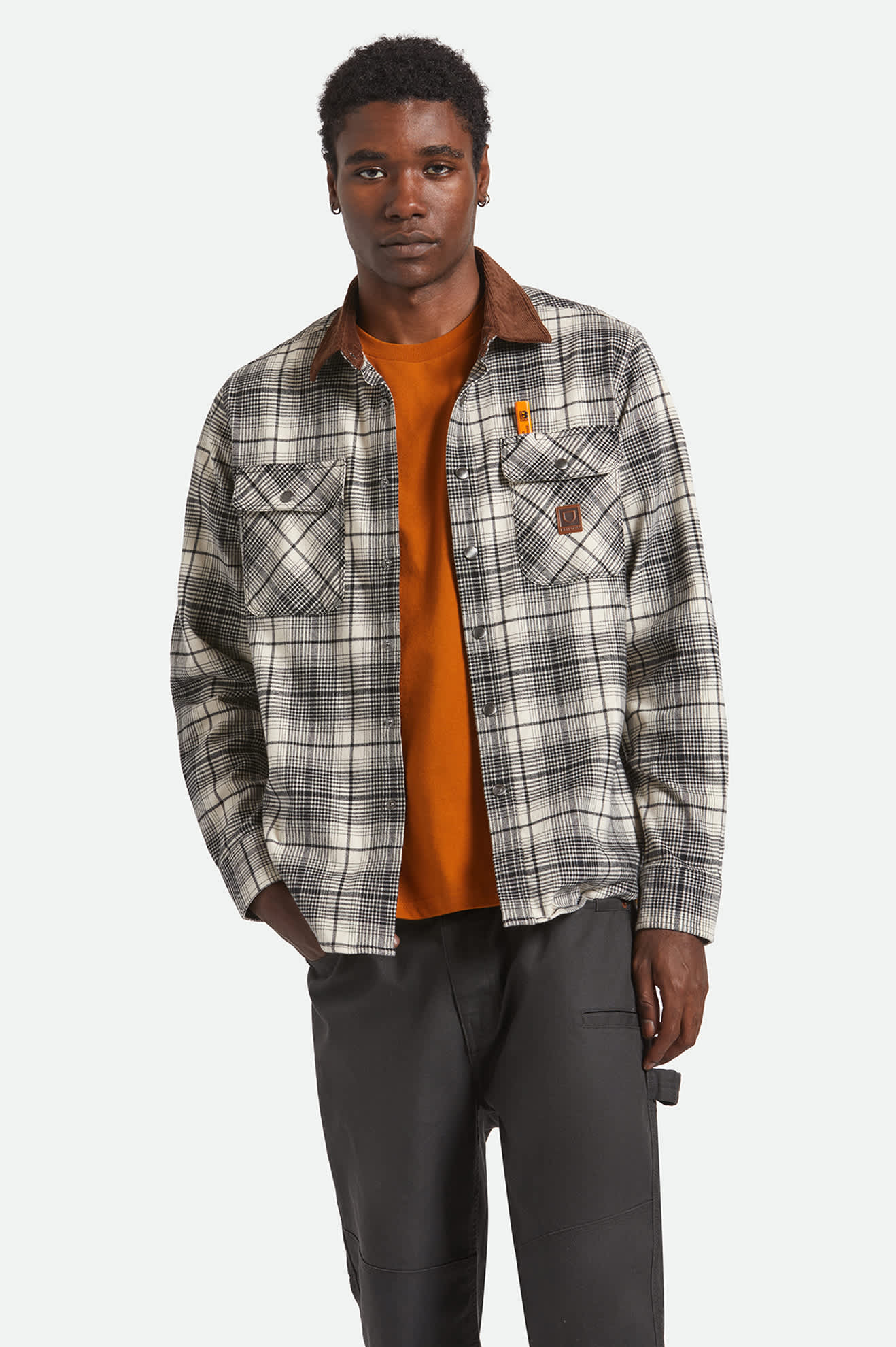 Builders Bowery Perf Flannel - Off White/Black