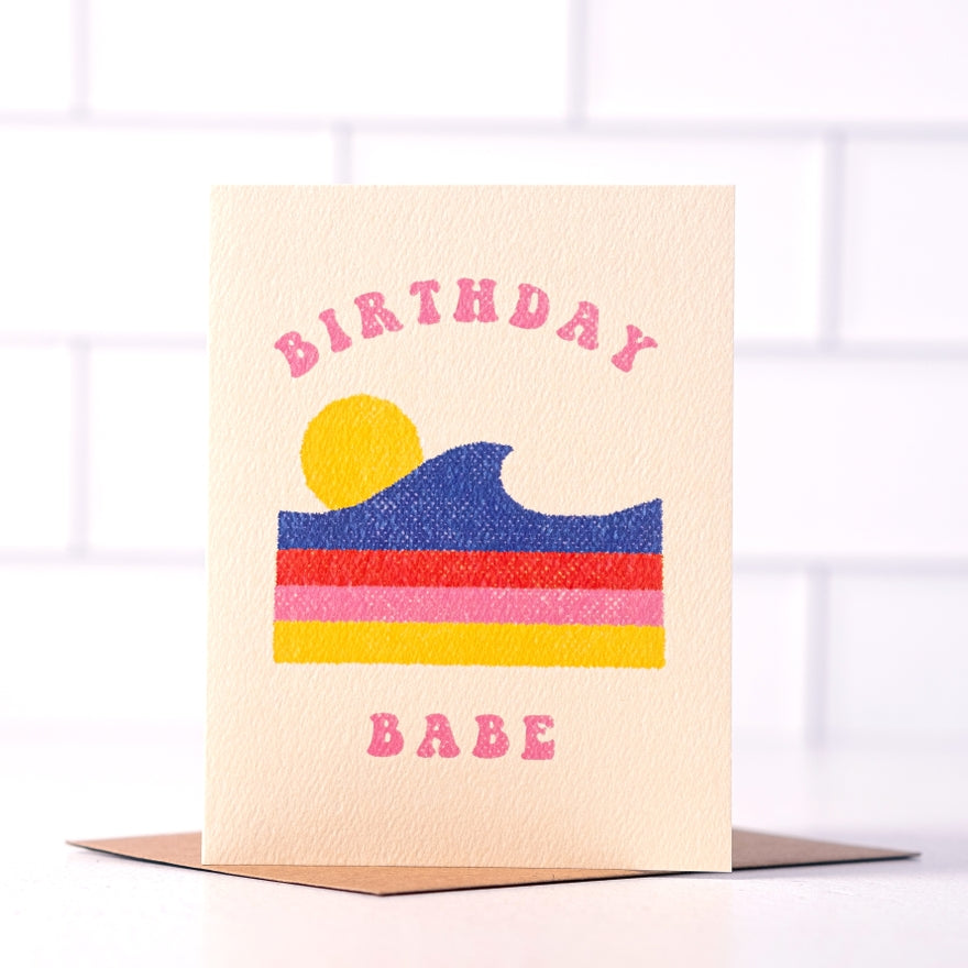 Birthday Babe - Retro Summer Birthday Card