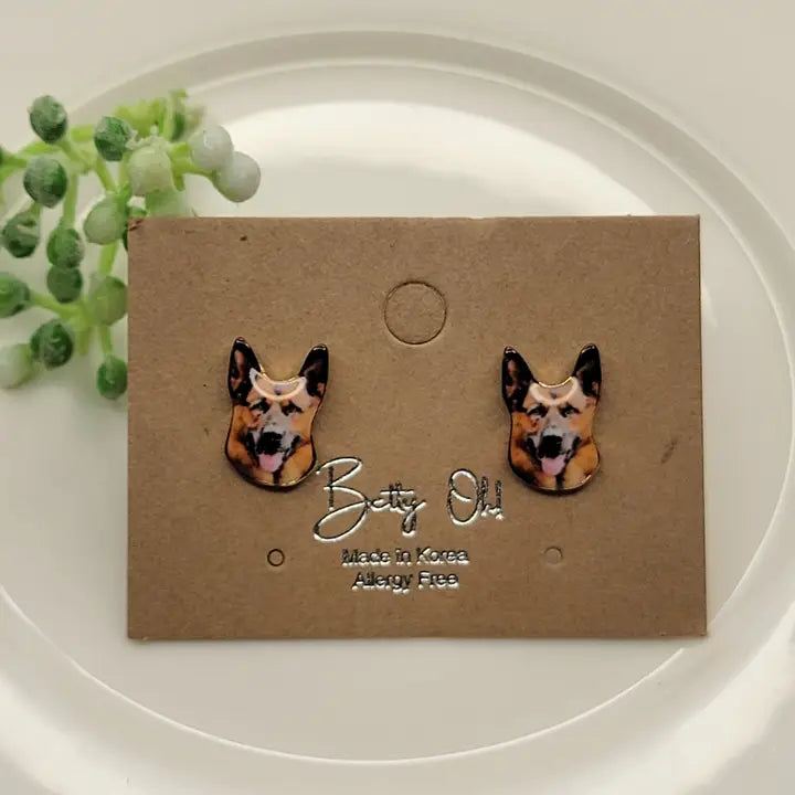 German Shepard Stud Earrings