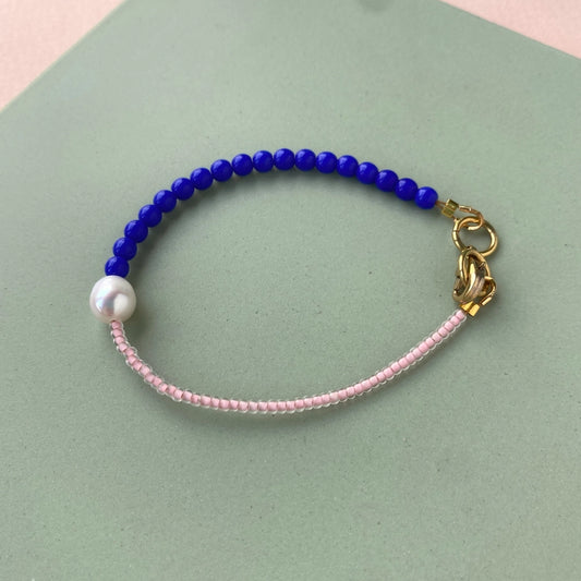 Two Tone Bracelet - Cobalt & Pale Pink