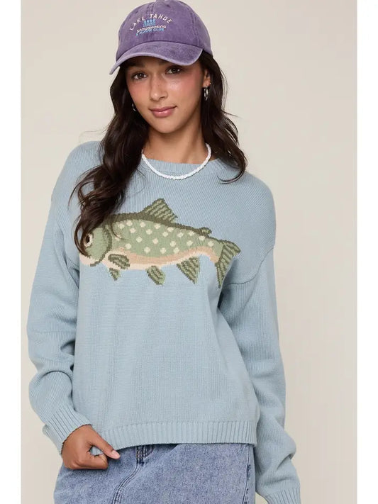 Fish Sweater - Sage