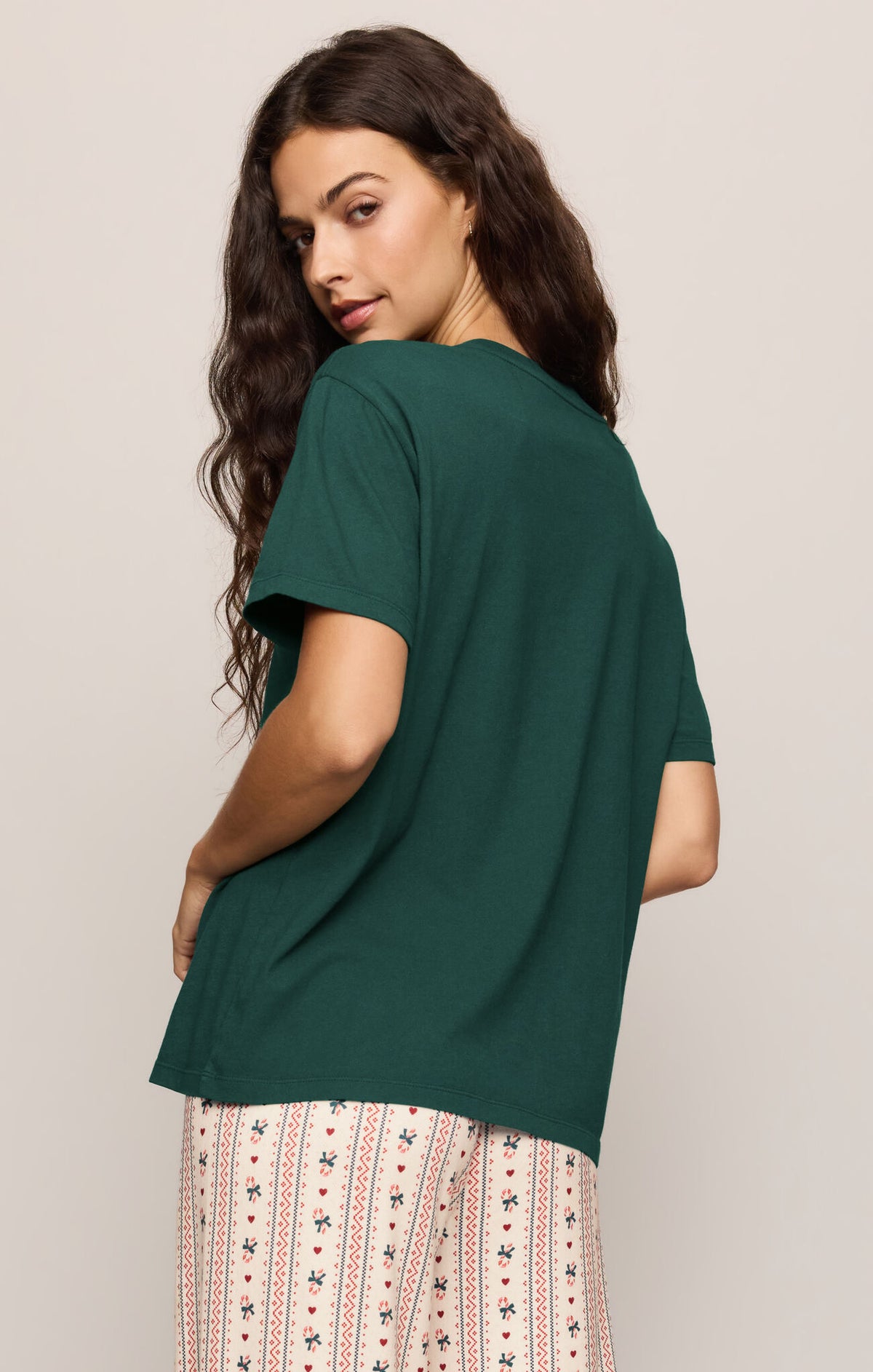 Merry & Bright Boyfriend Tee - Velvet Green