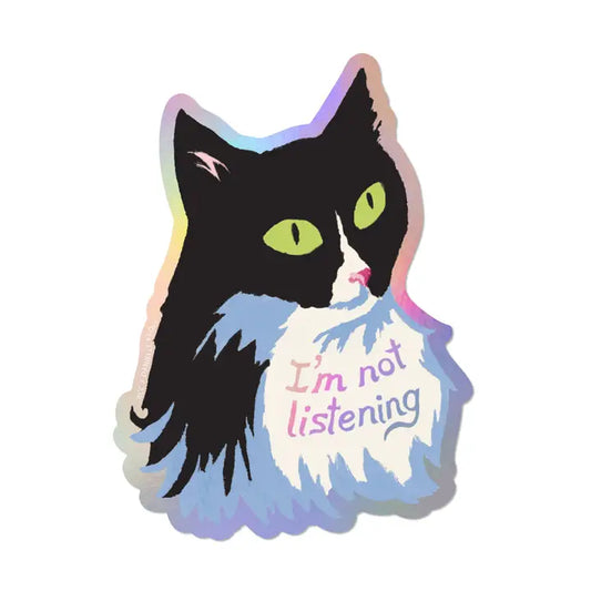 Not Listening Cat Sticker