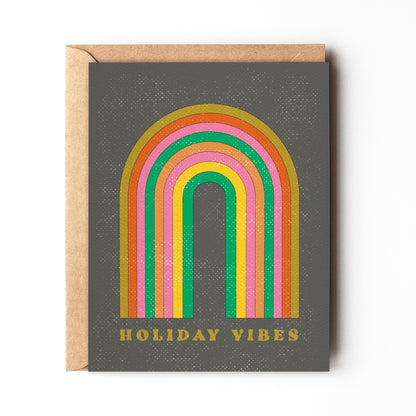 Holiday Vibes - Rainbow Christmas Card