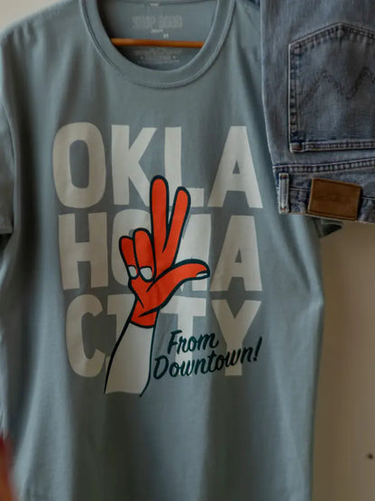 From Downtown Thunder Tee - Vintage Denim