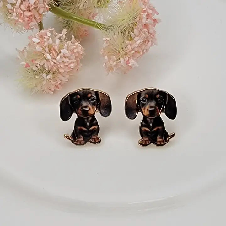 Dachshund Puppy Stud Earrings