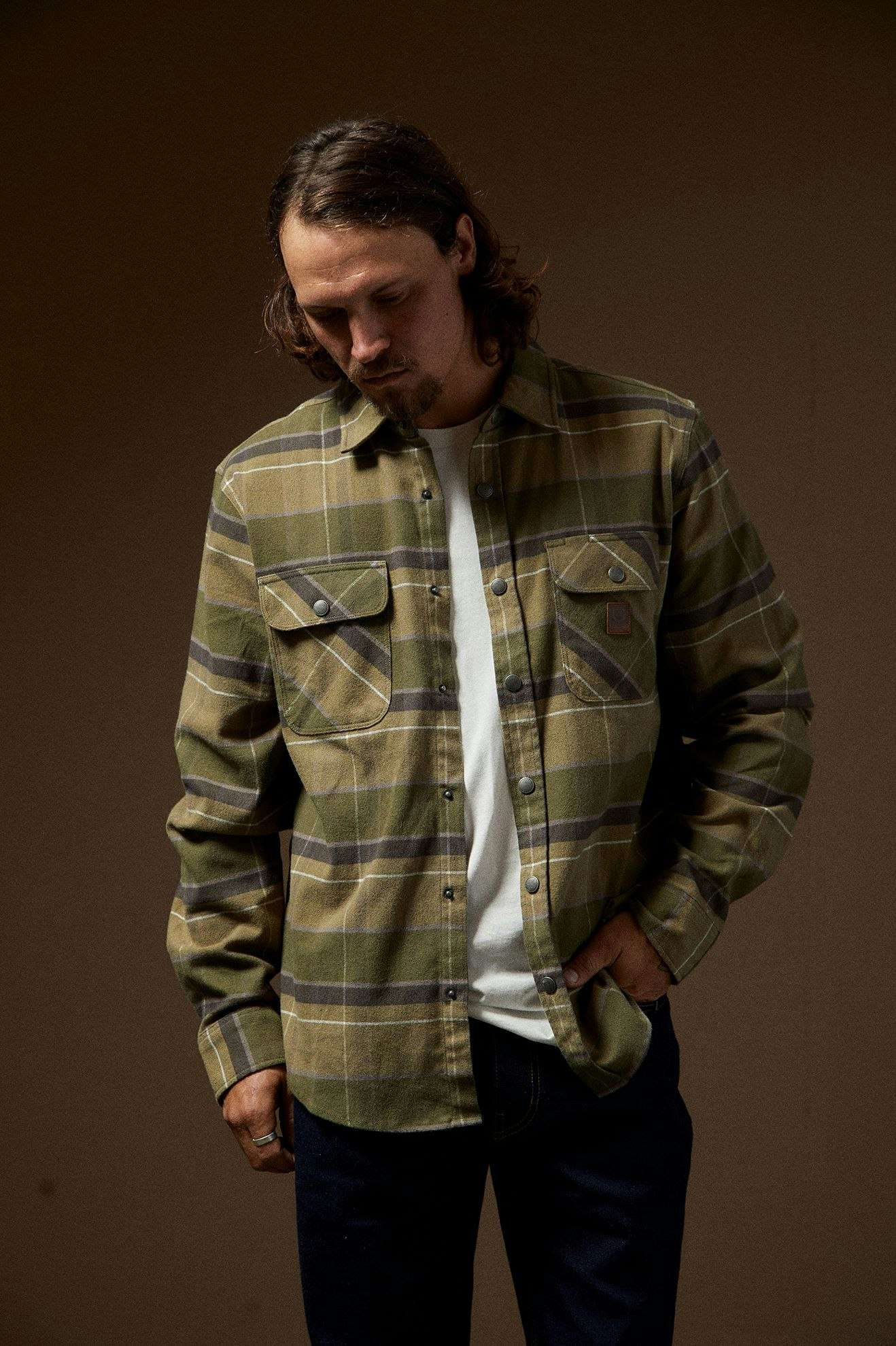 Builders Bowery Flannel - Dill/Olive Surplus/Washed Black