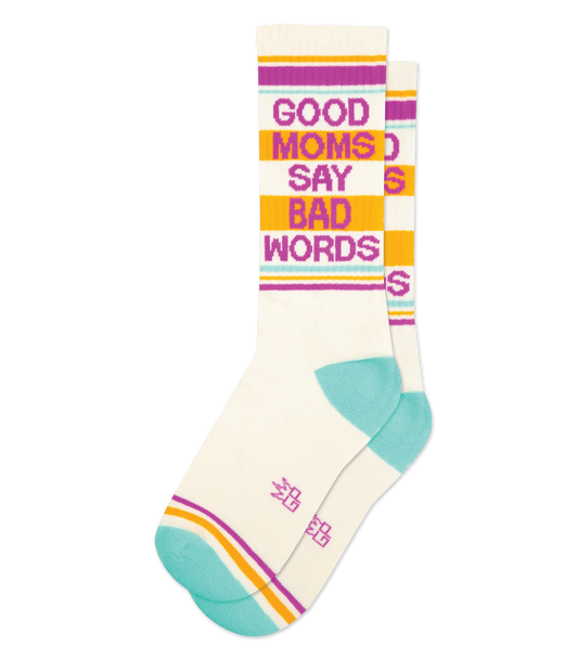 Good Moms Say Bad Words Gym Crew Socks