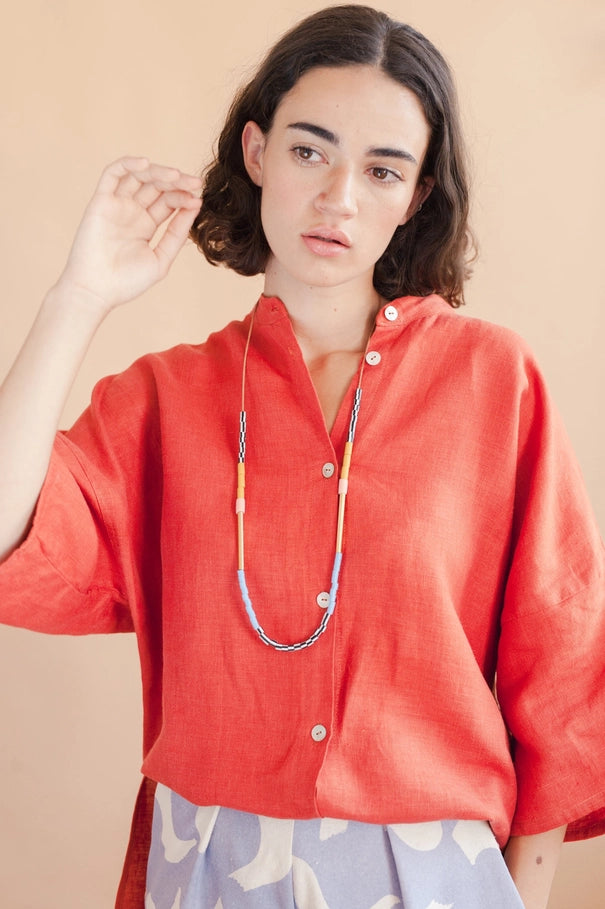 Colourblock Necklace - Rust & Lilac