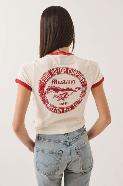 Ford Mustang Baby Ringer Tee - White