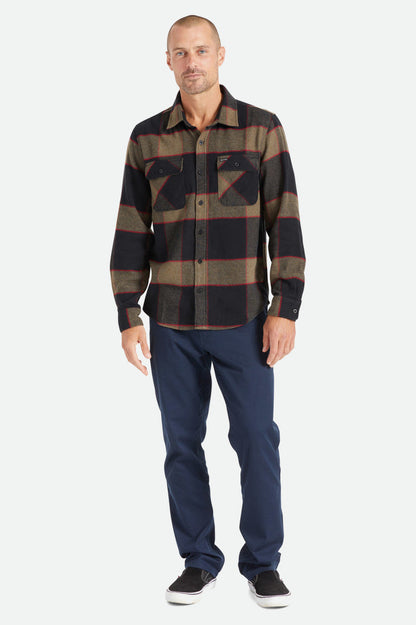 Bowery L/S Flannel - Heather Grey/Charcoal