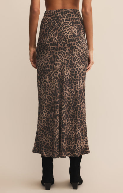 Izabel Leopard Skirt - Desert Tan
