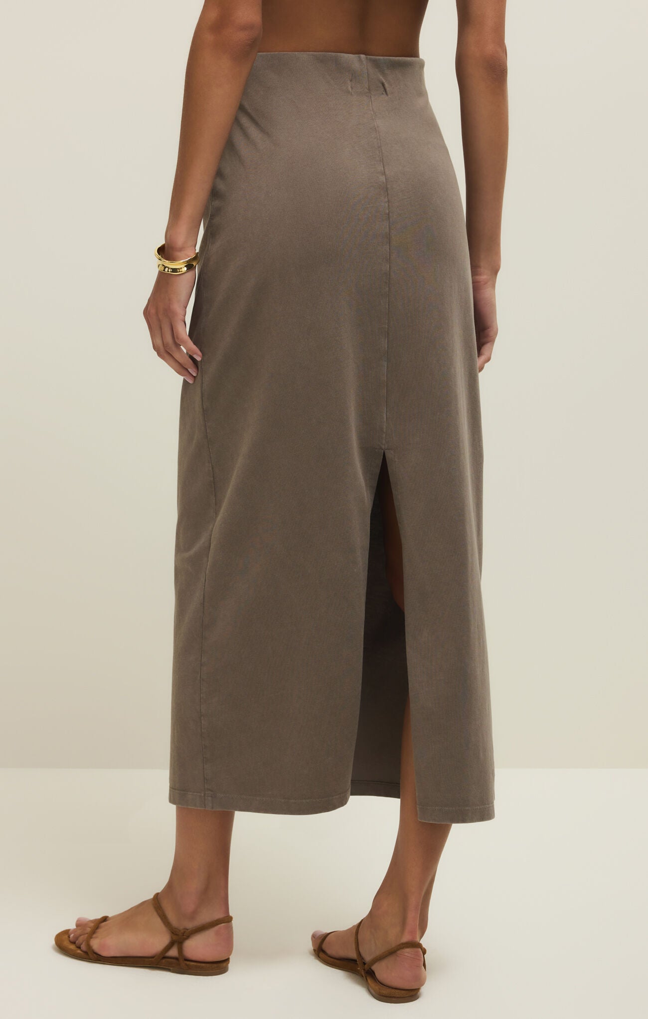 Gail Midi Skirt - Perfectly Taupe