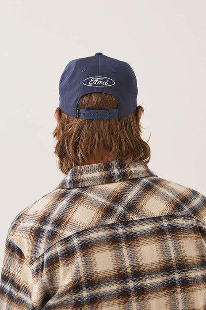 Ford Built Tough Snapback Hat - Navy/White