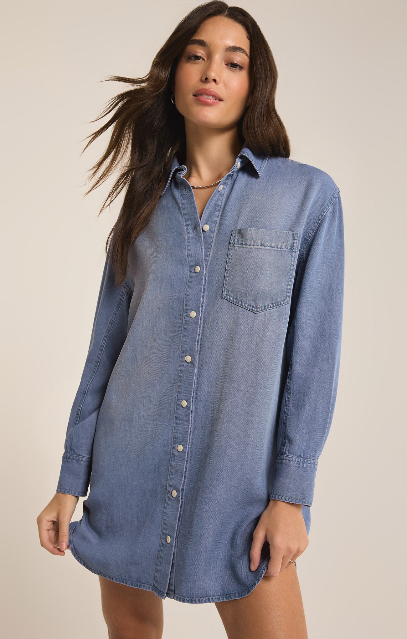 Dover Chambray Dress - Sun Bleached Indigo