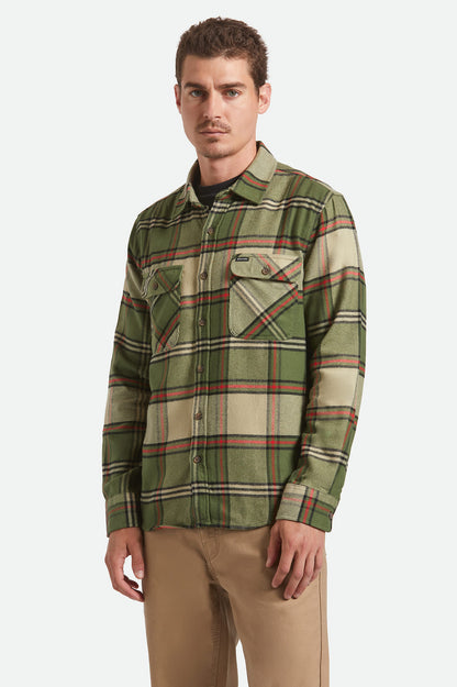 Bowery L/S Flannel - Wild Green/Elm/Adrenaline Rush