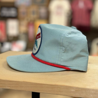 Oklahoma Ski Club Rope Hat - Light Blue/Red