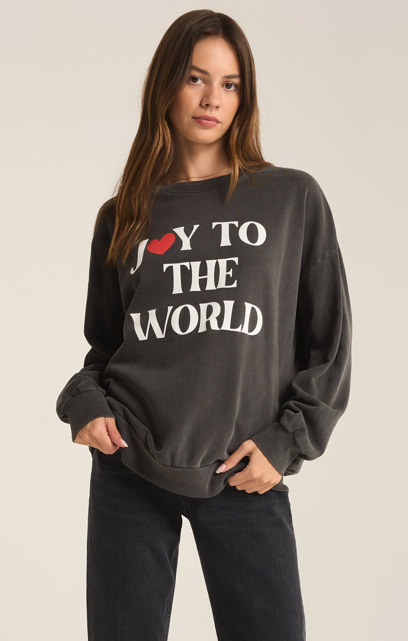 Joy Sunday Sweatshirt - Black Sand