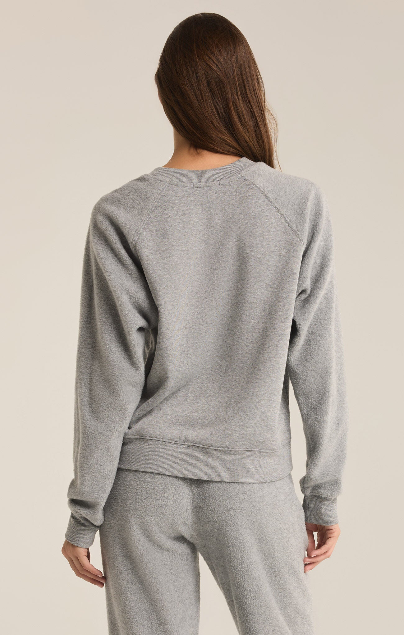 Saldana Reverse Fleece Top - Classic Heather Grey