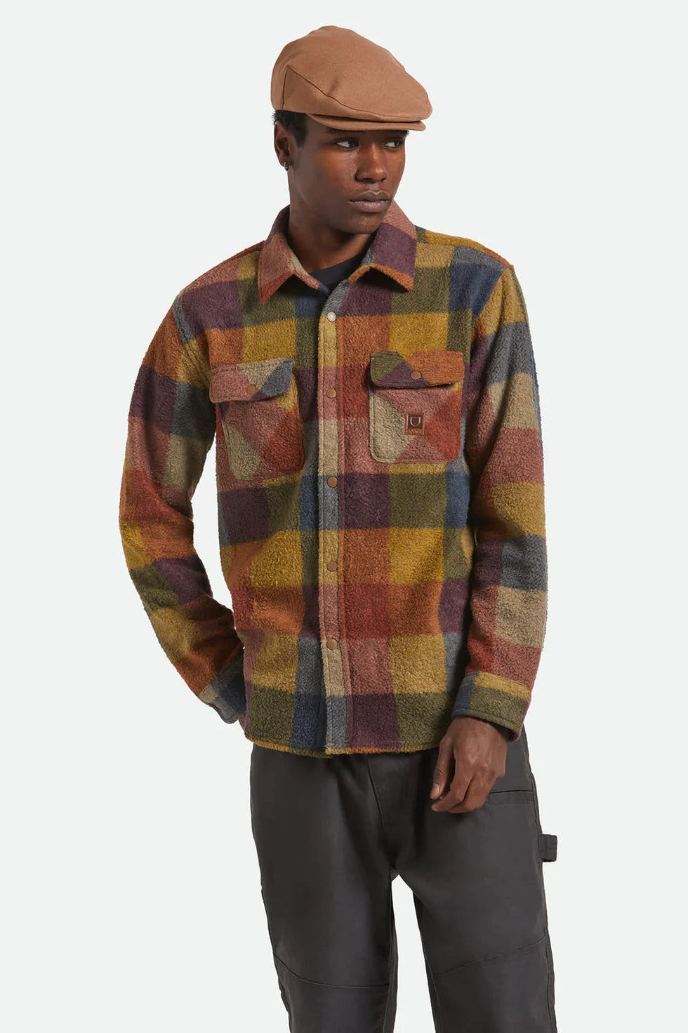 Bowery L/S Arctic Stretch Fleece - Rust/Copper Plaid