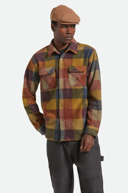Bowery L/S Arctic Stretch Fleece - Rust/Copper Plaid