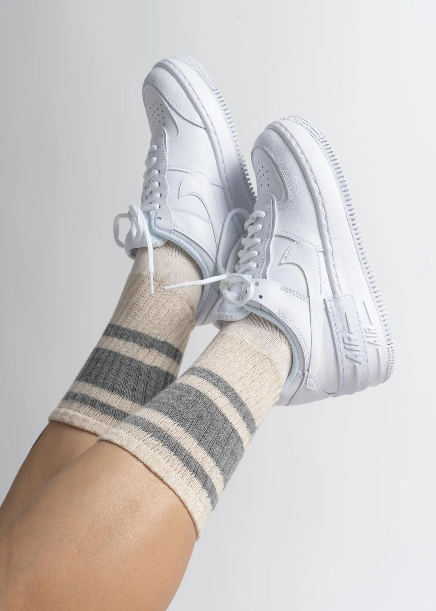 The Mono Stripe Crew - Grey Heather