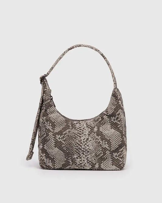 Mini Nylon Shoulder Bag - Snakeskin