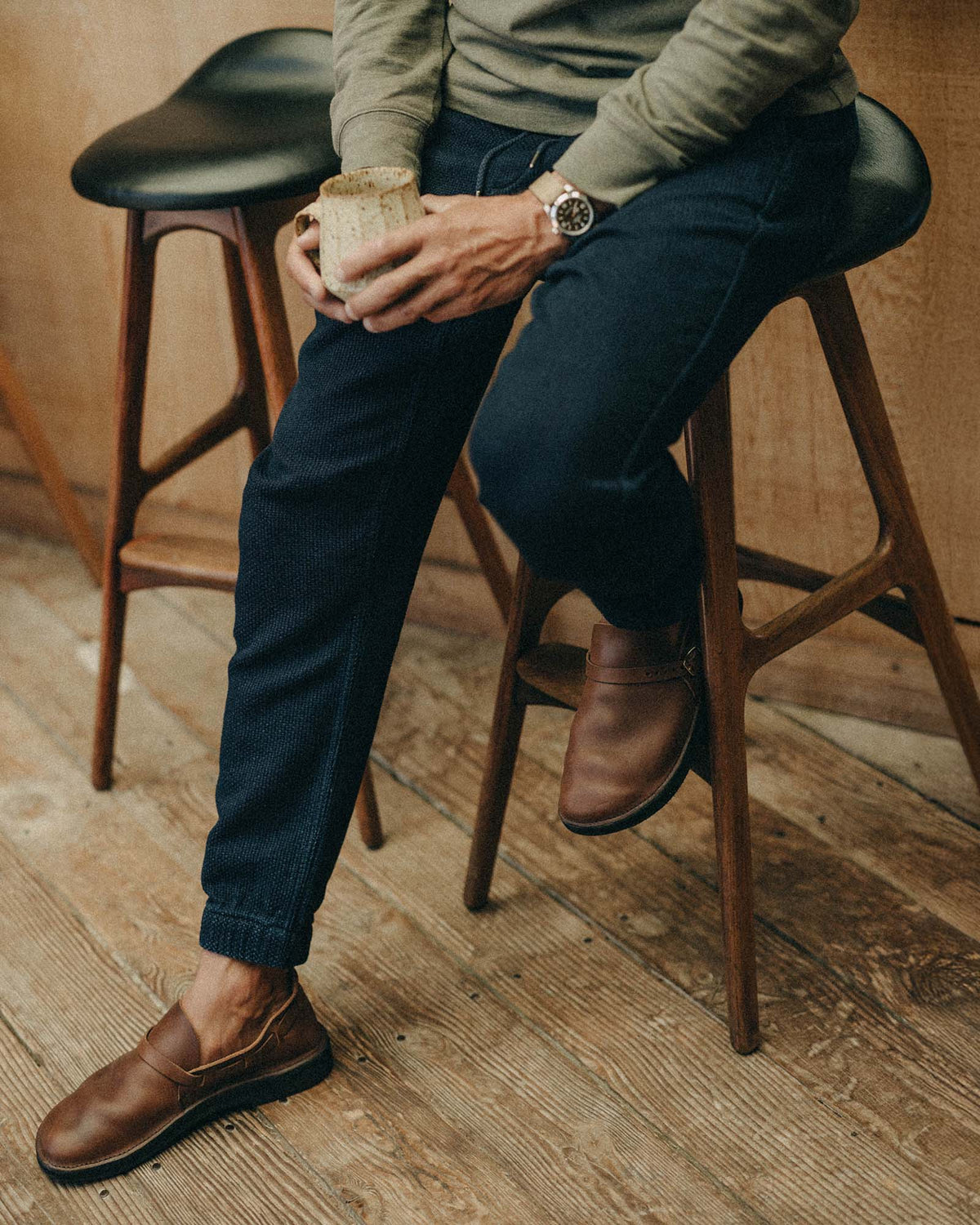 The Après Pant - Rinsed Indigo Sashiko