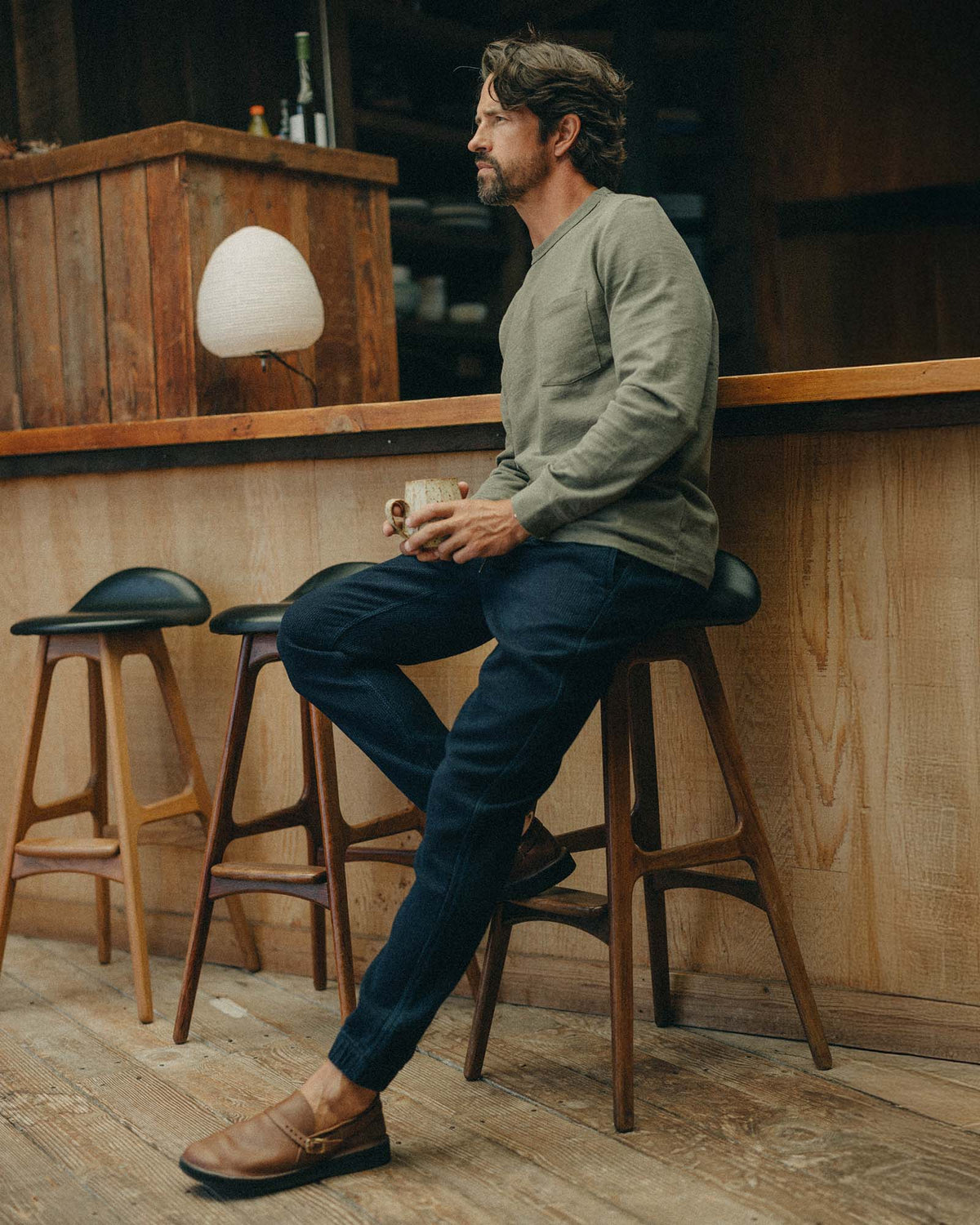 The Après Pant - Rinsed Indigo Sashiko