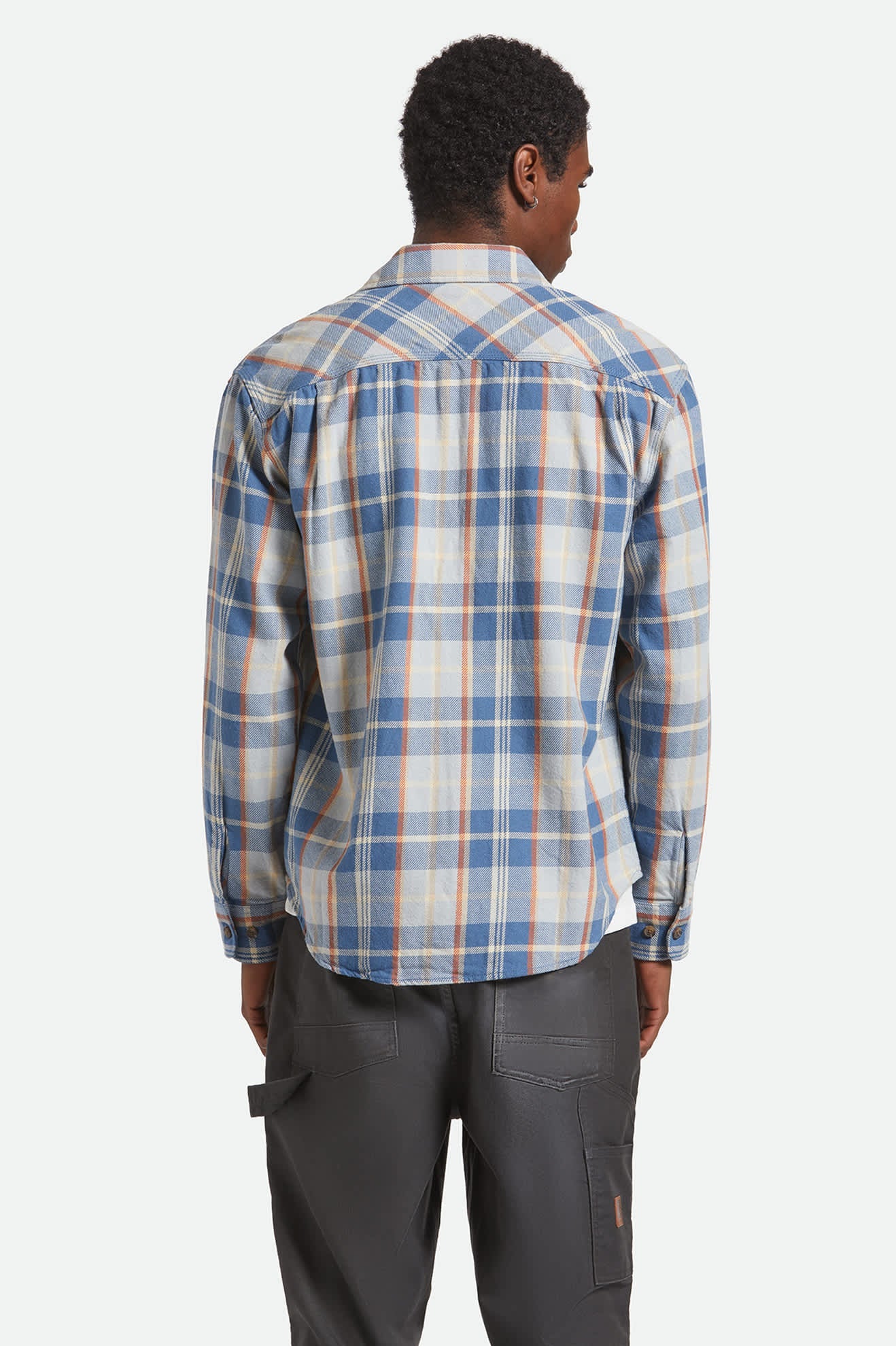 Vintage Wash Flannel - Blue/Orange