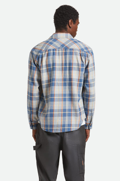 Vintage Wash Flannel - Blue/Orange
