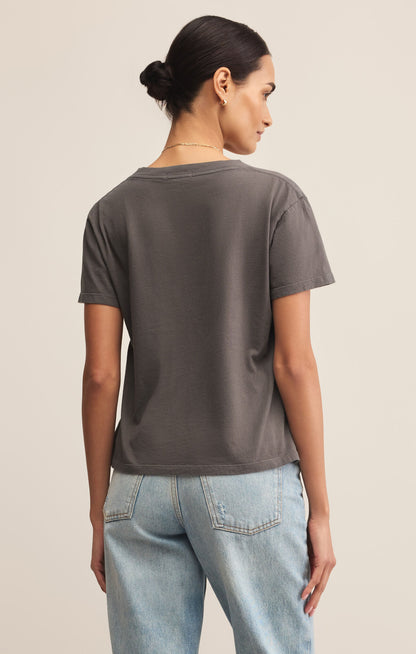 Weekdays V-Neck Tee - Washed Grey