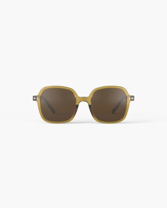 Office Shape Sunglasses - Golden Green