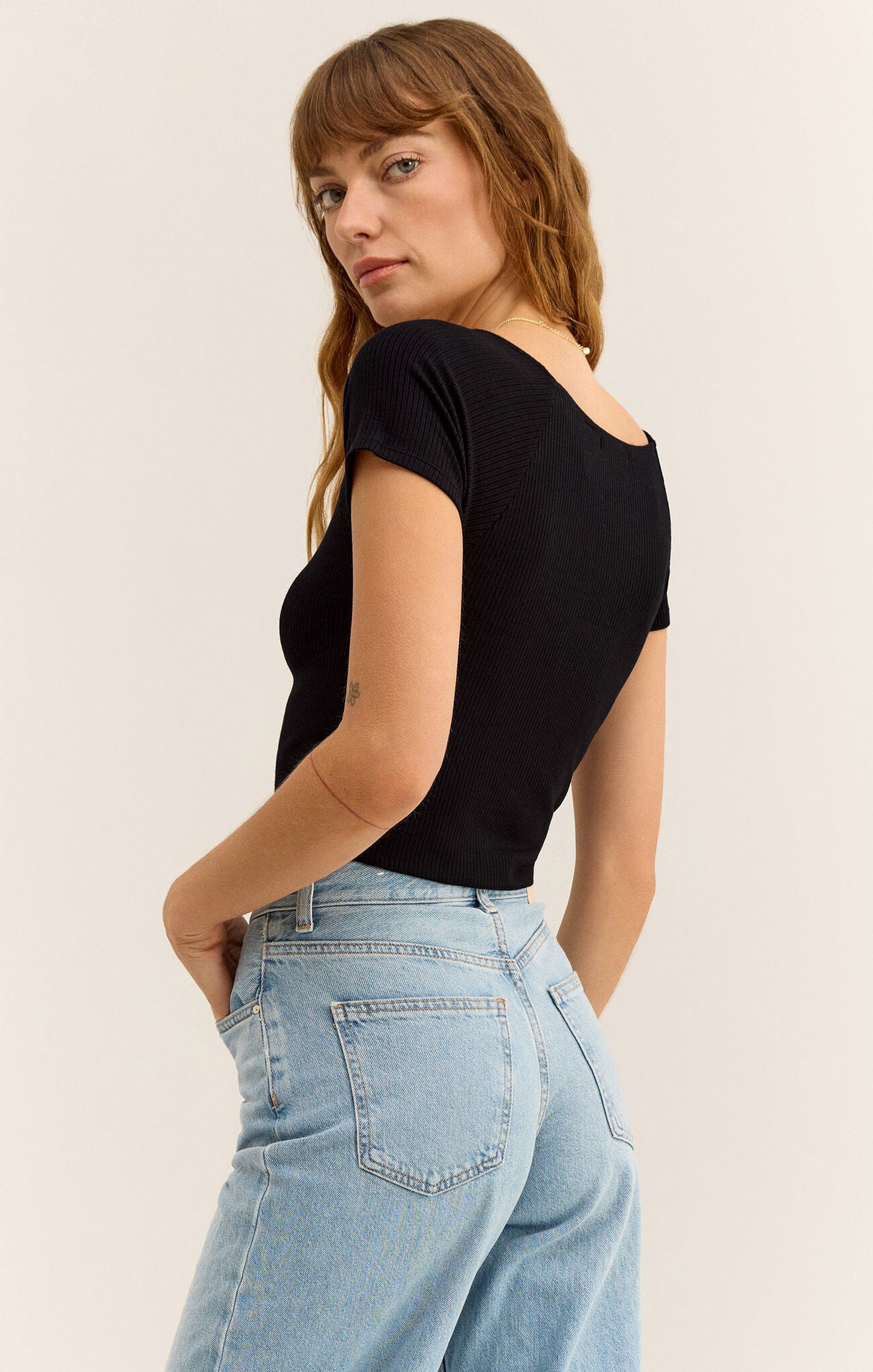 Kallen Rib Top - Black