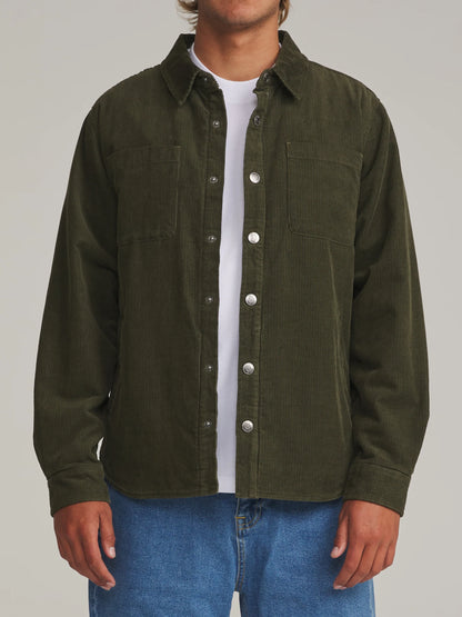 Harold Corduroy Shirt - Dark Olive