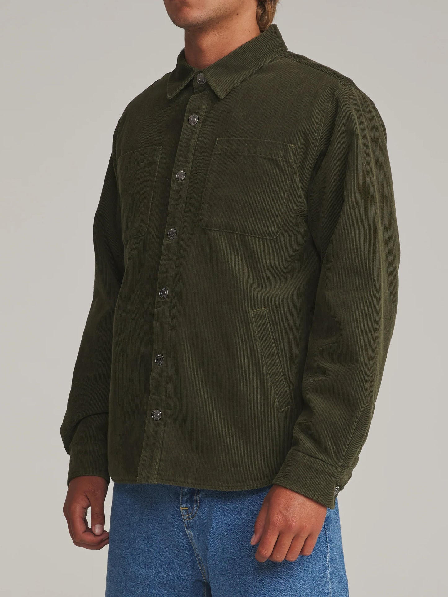 Harold Corduroy Shirt - Dark Olive