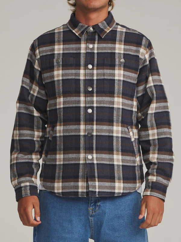 Harold Plaid Shirt Jacket - Navy