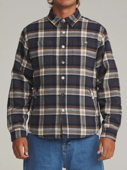 Harold Plaid Shirt Jacket - Navy