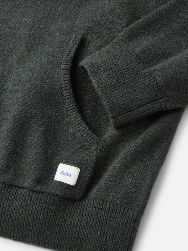Hayes Hooded Henley Sweater - Heather Green