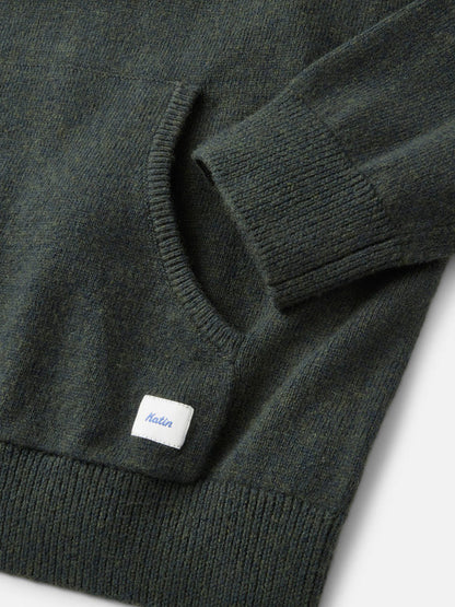 Hayes Hooded Henley Sweater - Heather Green