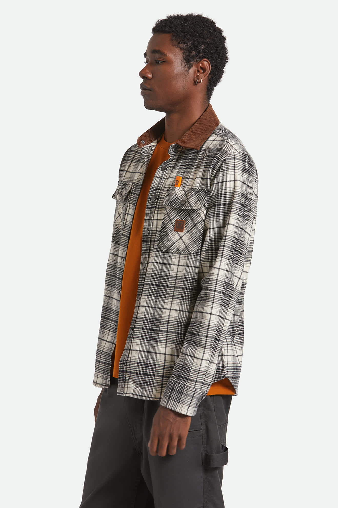 Builders Bowery Perf Flannel - Off White/Black