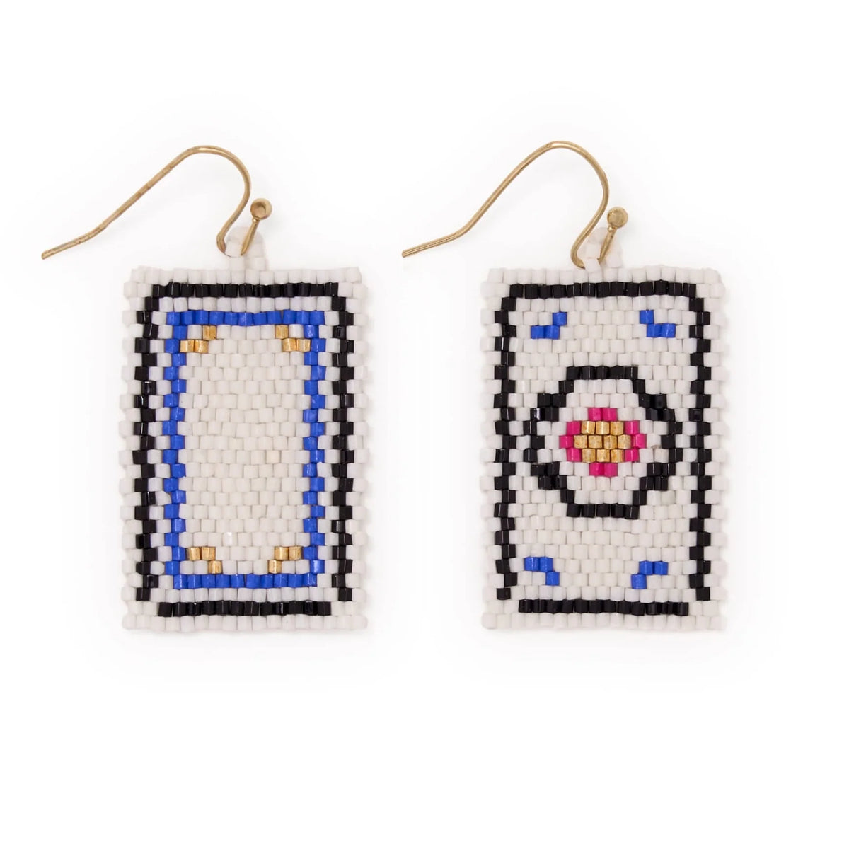 Lily Beaded Mahjong Earrings Circle