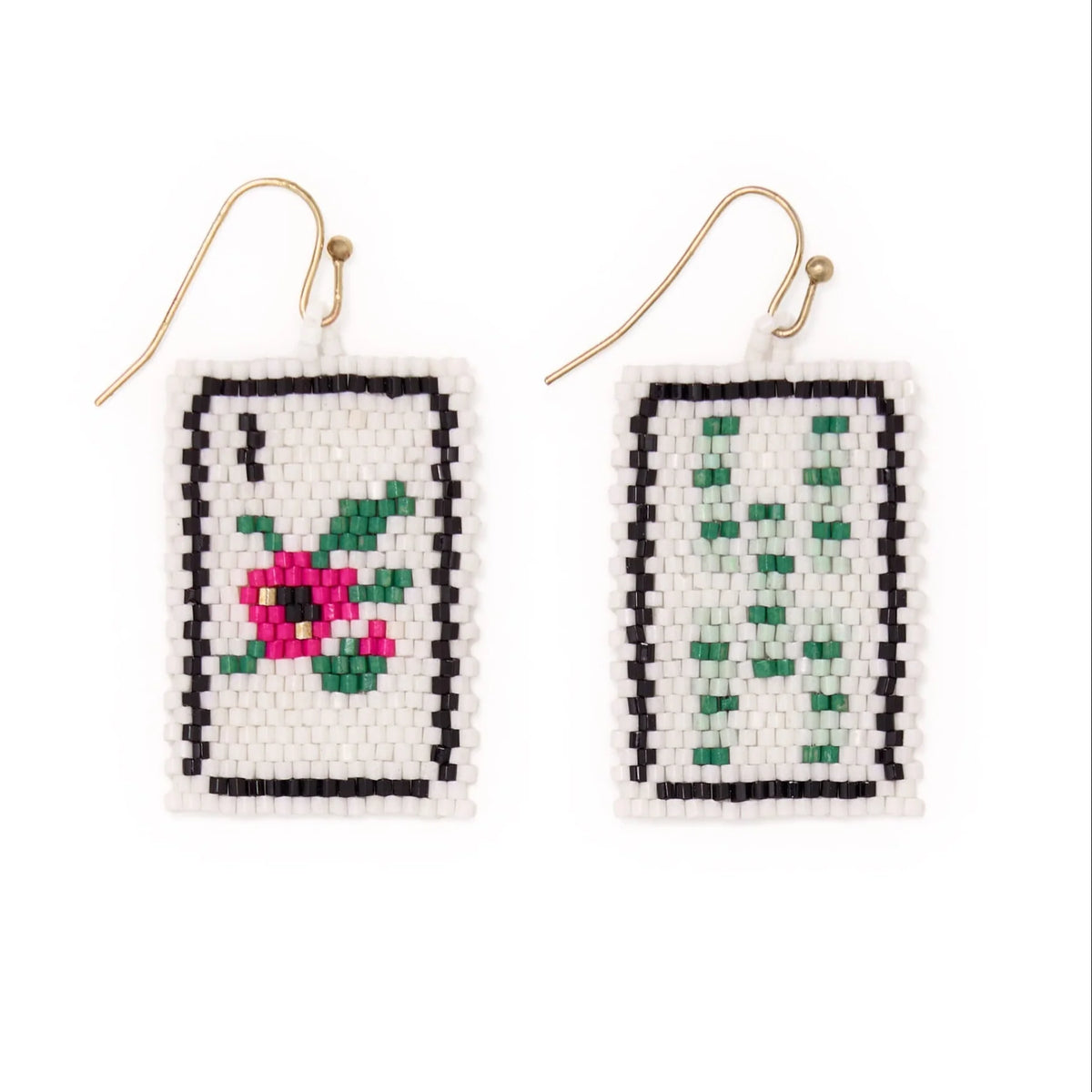 Tessa Beaded Mahjong Earrings Flower