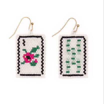 Tessa Beaded Mahjong Earrings Flower